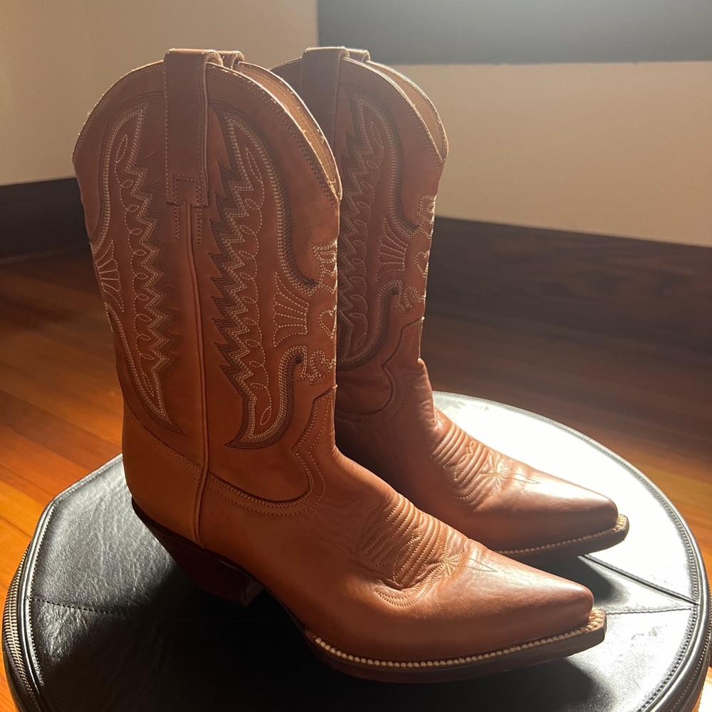 Brown cowboy boots